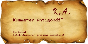 Kummerer Antigoné névjegykártya